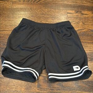 Youth size XL Black Athletic Shorts with White Stripes